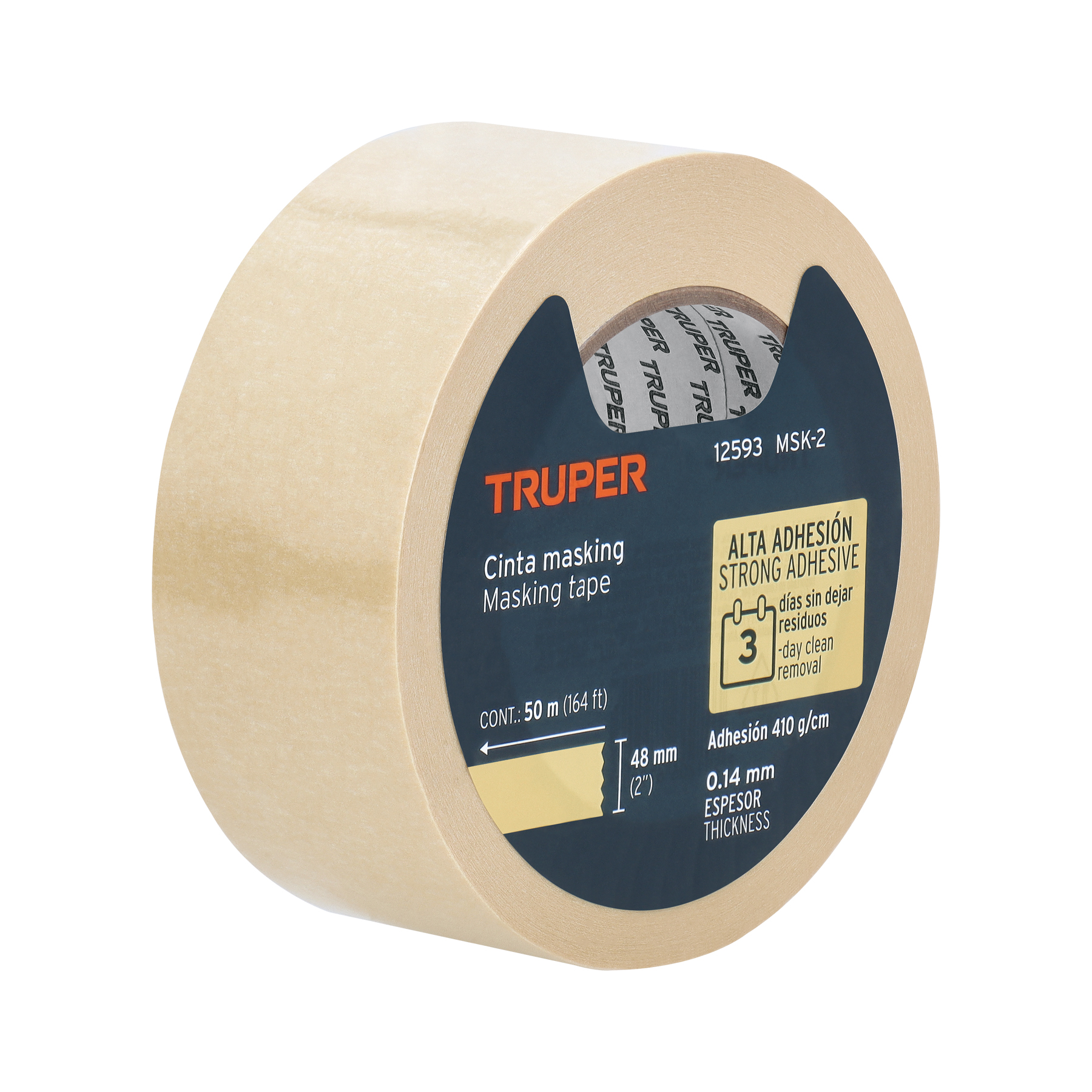 Cinta masking tape de 2" x 50 m, TRUPER